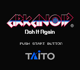 Arkanoid - Doh It Again (Japan) Title Screen